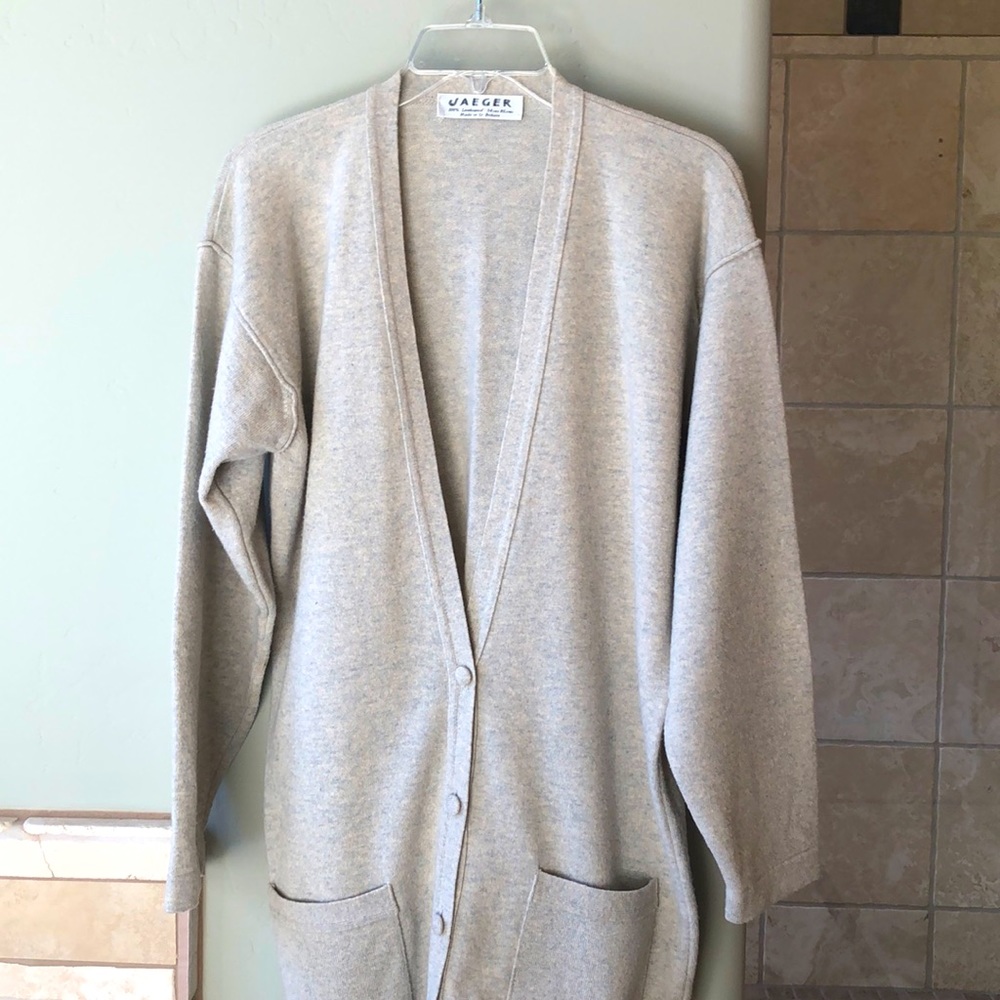 Beige lambs wool sweater 31” long